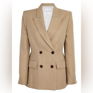 Samsoe Samsoe Miroux Double Breasted Blazer in Croissant